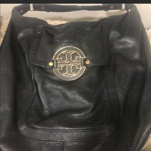 Large Tory Burch hobo black leather bag